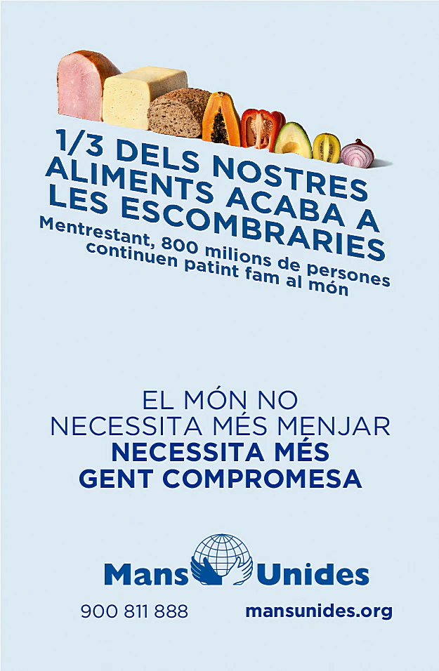 Cartell de la Campanya 2017 1/3 dels nostres aliments acaba a les escombraries